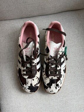 Adidas Cow Print Samba Sneakers, pony hair, US 9